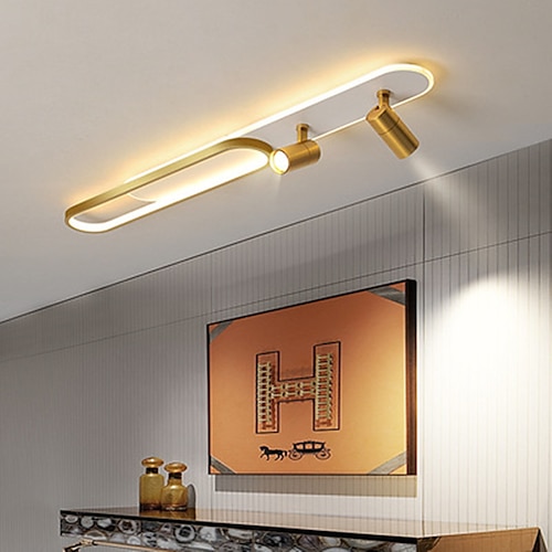 LED Deckenleuchte mit Spotlicht modernes schwarzgold 60/100 cm Kreisdesign Einbauleuchten Metall künstlerischer Stil moderner Stil stilvolle Lackierungen 110-120v 220-240v Image