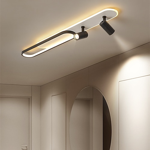 LED Deckenleuchte mit Spotlicht modernes schwarzgold 60/100 cm Kreisdesign Einbauleuchten Metall künstlerischer Stil moderner Stil stilvolle Lackierungen 110-120v 220-240v Image