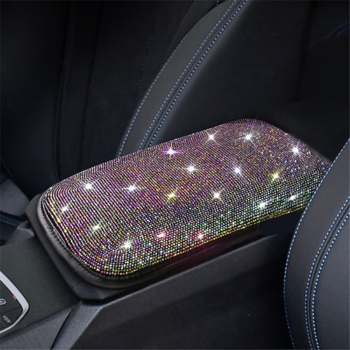 Bling Bling Auto Armlehnenabdeckung Glanz Kristall Auto Mittelkonsole Abdeckung Schutz Universal Auto Armlehne Kissen Pads Auto Inneneinrichtung Zubehör