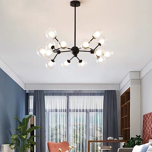Pendelleuchte 90cm LED Pendelleuchte Nordic Black Gold Globle Design Metall lackiert Oberflächen moderne Weihnachtsdekoration 110-120v 220-240v Image