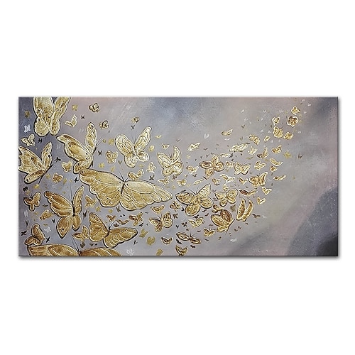 Mintura handgefertigte Schmetterlings-Ölgemälde auf Leinwand, Wandkunst, Dekoration, modernes abstraktes Tierbild für Wohnkultur, gerolltes, rahmenloses, ungedehntes Gemälde Image