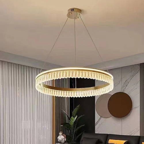 neue kristall wohnzimmer kronleuchter moderne einfache kreisförmige hauptschlafzimmer lampe kreative esszimmer lampe Image
