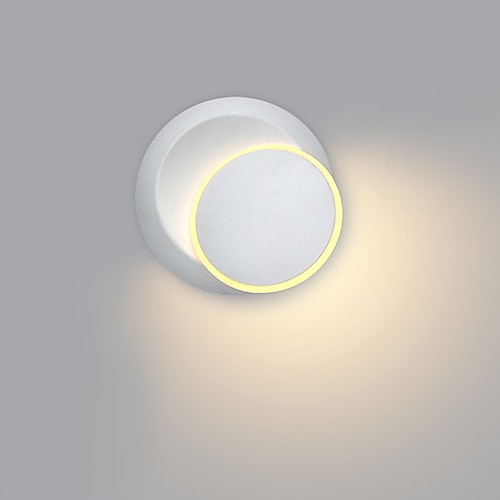 Lightinthebox nordische einfache LED-Wandleuchte, runde Nachttisch-Eclipse-Wandleuchte, 360-Grad-Drehung, Schwarz-Weiß-Dekoration, Wohnzimmer-Hintergrund, Wand- und Treppenleuchte Image