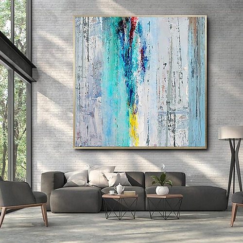 Handgefertigtes Ölgemälde auf Leinwand, Wandkunst, Dekoration, modern, abstrakt, für Heimdekoration, gerolltes, rahmenloses, ungedehntes Gemälde Image