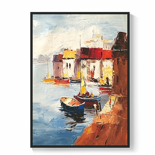 Handgefertigtes, handgemaltes Ölgemälde, Wandkunst, groß, zeitgenössische Landschaft, Heimdekoration, Dekoration, gerollte Leinwand, kein Rahmen, ungedehnt Image