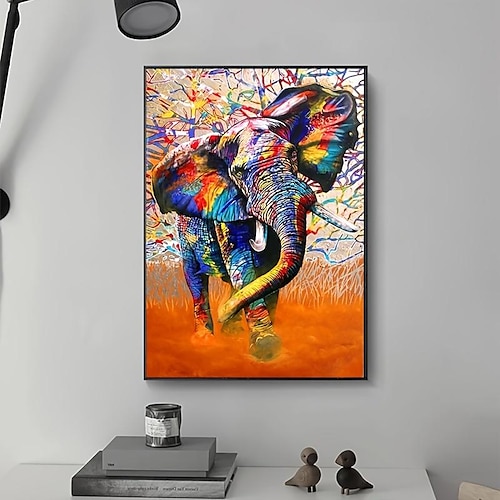 1 stück afrikanischer elefant wandkunst poster und drucke wilder elefant graffiti kunstdrucke dekorative malerei für zuhause wohnzimmer büro (ohne rahmen)