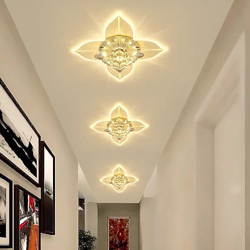 20cm LED Deckenleuchte Kristall Veranda Licht Gang Korridor Lampe moderne Blume Desgin Unterputz Lichter Metall galvanisiert 110-240 v Image
