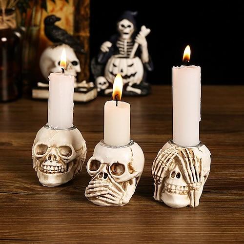 Halloween Horror Dekoration Skelett Kerzenständer Geist Party Requisiten Kerzenständer Ornament
