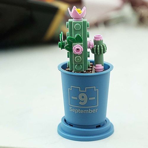 Fleisch Bauklotz Blumen Blindbox Simulation Blume Topf Tischdekorationsmontage Boutique Spielzeug Geschenkpreis Weihnachtsgeschenk Image