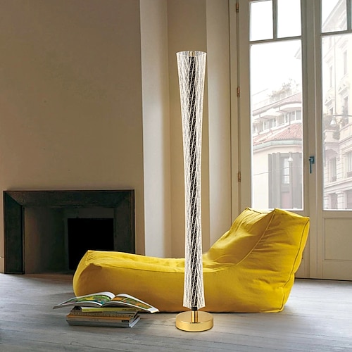 schöne Taillenkurve Acryl-Stehlampe 46,8 Zoll 58,5 Zoll einfache einfache Acryl-Stehlampe mit Schalterstecker für Schlafzimmer, Wohnzimmer, Arbeitszimmer, Büro, leerer Raum Image