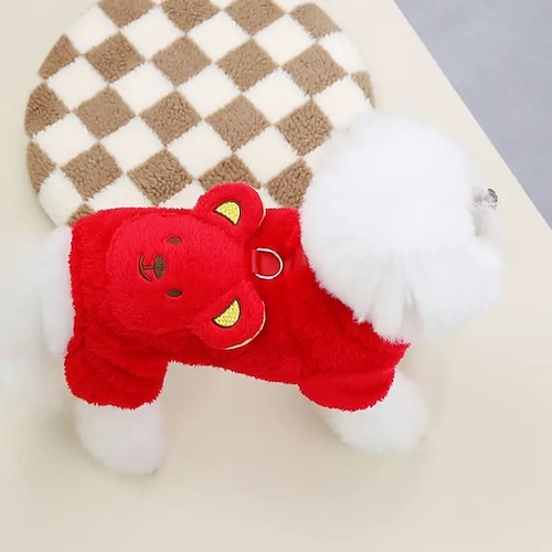 Hund Katze Overall Niedlich Lässig Winter Warm Atmungsaktiv Weich Waschbar Bequem Outdoor Alltagstauglich Hundebekleidung for Bichon Frise Zwergspitz Baby Haustier Papillon Klein Image