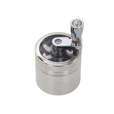 1pc Four-layer Manual Zinc Alloy Tobacco Grinder With Handle Herb Grinder Accessories Spice Grinder 1.57 Inches