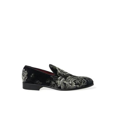 Florale Samt-Loafer mit Ledersohle Image