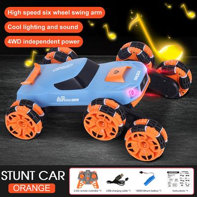 New Large Six-Wheeled Stunt Car Skip Swing Arm Deformation Off-Road Car Off-Road Climbing Bike Boy Toy