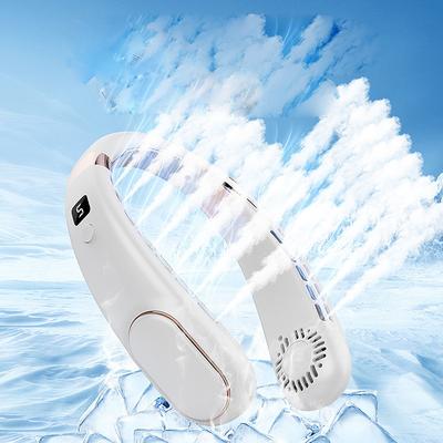 Portable Leafless Neck Fan – Quiet Mini Sports Fan with Strong Wind, USB Rechargeable for Outdoor Activities