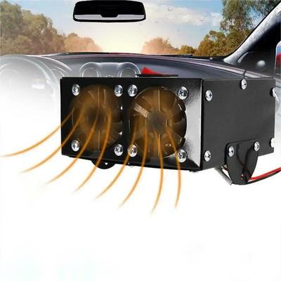 2 in 1 Portable Car Heater Windshield De-Icers Car Defogger Car Heater and Cooling Fan with Purification for Winter 2 Holes 12V 500W