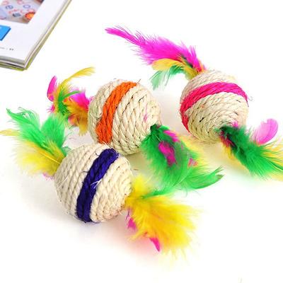 Rondom Pet Products Cat Toys Balls Pet Toys Natural Sisal Balls Mouse Style Cat Toys