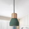 LED Pendant Light Wood Art Cement Concrete Hanging Lamp Simple Cafe Restaurant Bar Pendant Light E27 Light Source Metal Iron Art Droplight Flashlight Concrete Ceiling Light 110-240V