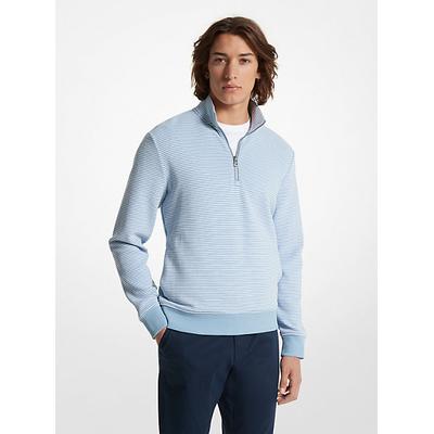 Michael Kors Cotton Blend Half-Zip Sweater Blue M
