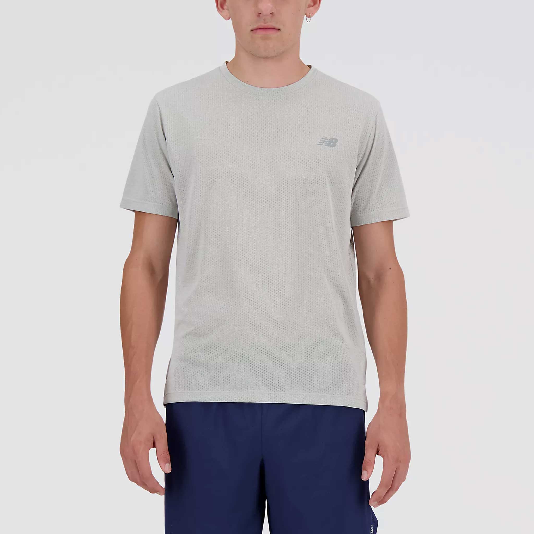 New Balance Athletics T-Shirt Men's Running Apparel Athletic Grey