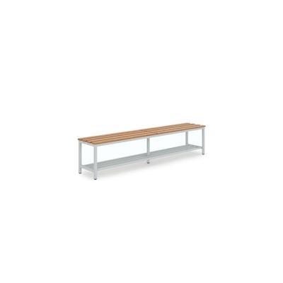 CEHA Garderoben- und Umkleidebank 160 cm Breite mit Holzleisten und Schuhrost Gestell lichtgrau (RAL7035) Image