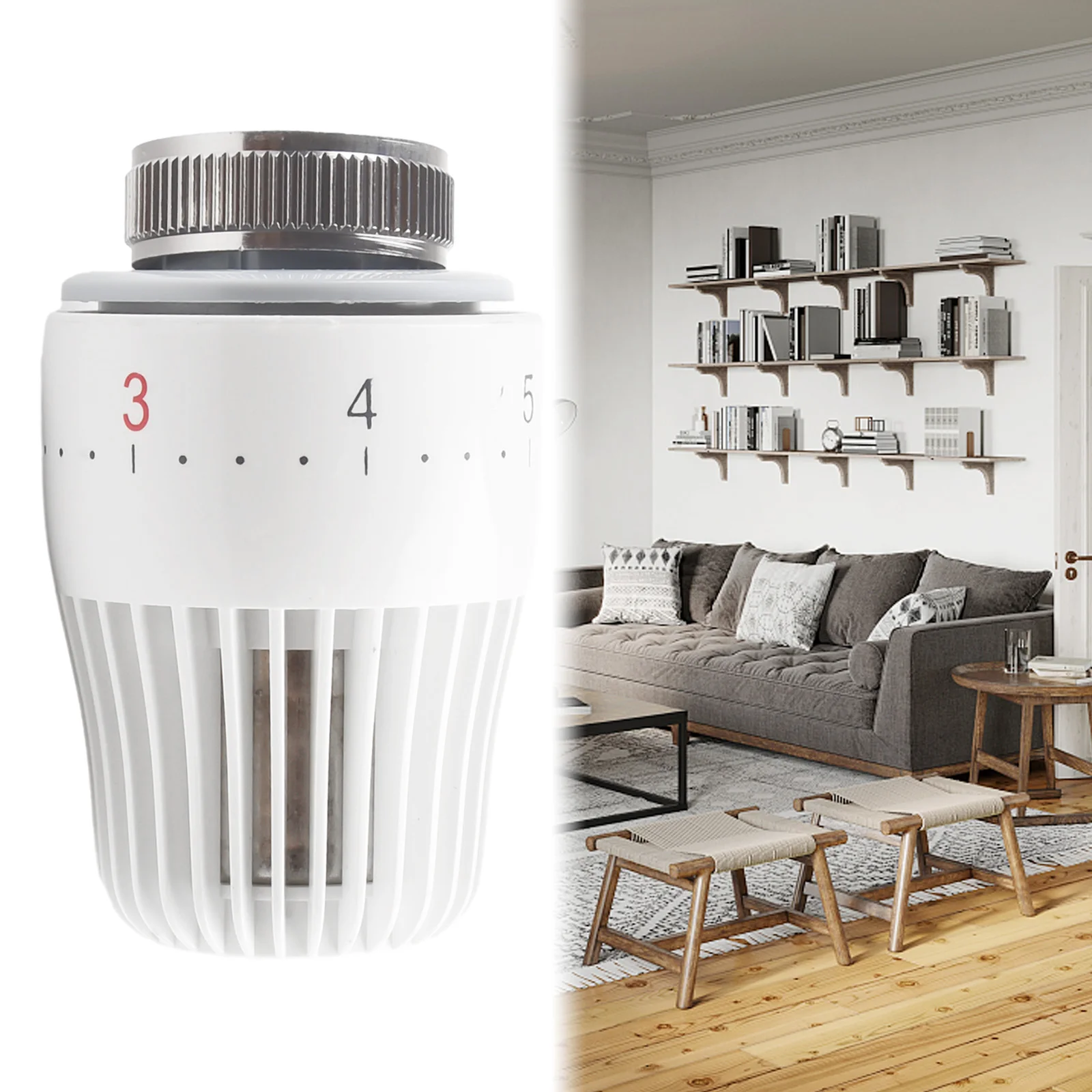 Thermostatic Temperature Control Valve Head M30x1.5 Thermostatic Radiator Valve Replacement Sensor Head 6-28 °c Heating Radiator