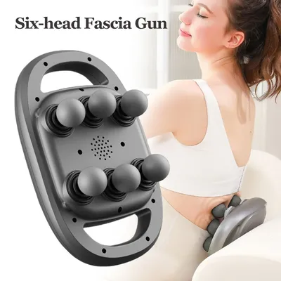 Six-head Fascia Gun Wireless Waist and Back Massager High-Frequency Vibration Body Relaxation