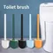 Nettoyeur de brosse de toilette suspendu en Silicone, avec manche Long, nettoyeur Flexible, brosse de salle de bain, support à séchage rapide, accessoires de salle de bains