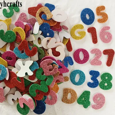 350PCS Letters and numbers glitter foam sticker Math toys Self learning Teach your own OEM bulk