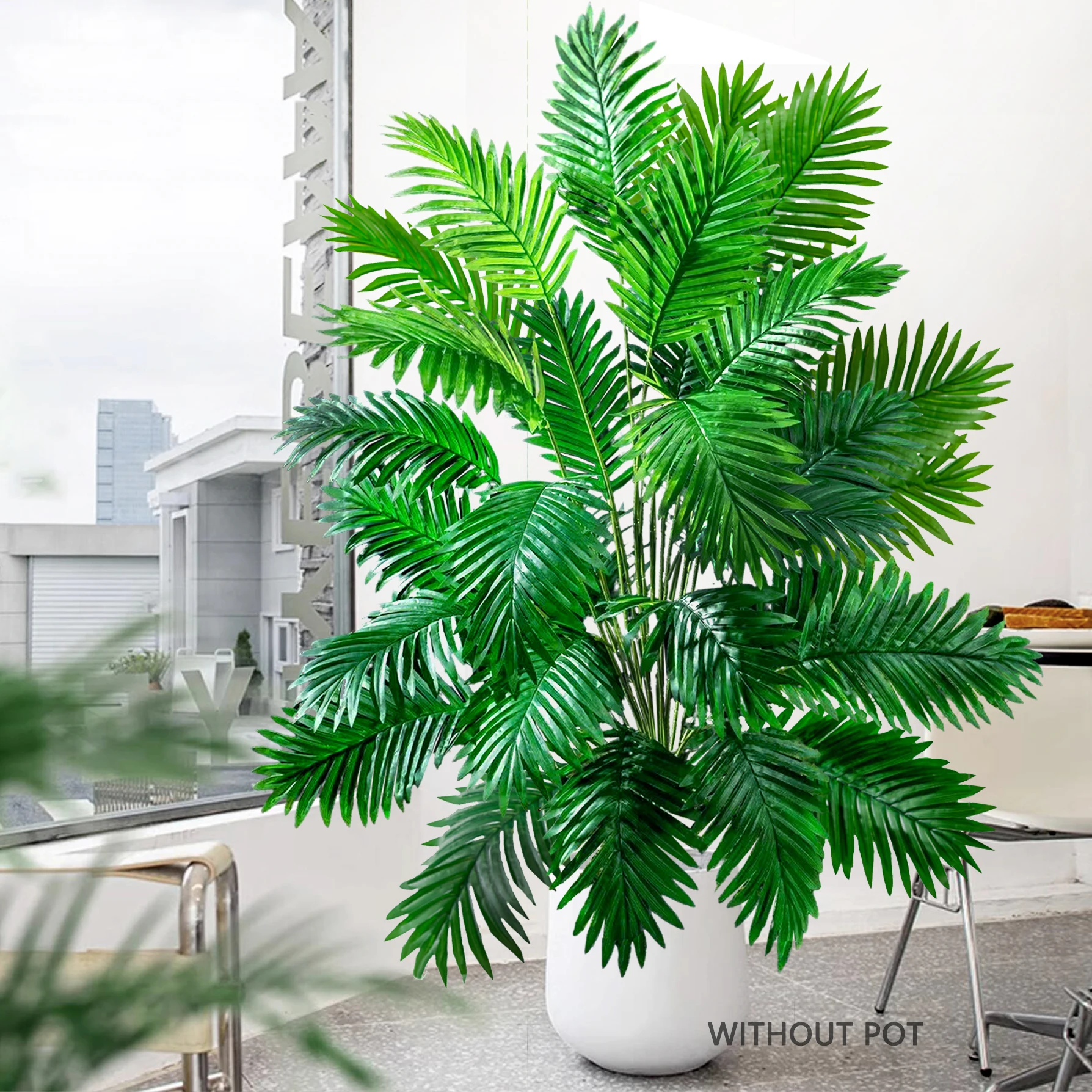 Palma artificiale grande da 52-125 cm Pianta finta tropicale Rami di foglie di palma in plastica verde adatti per la decorazione del giardino domestico