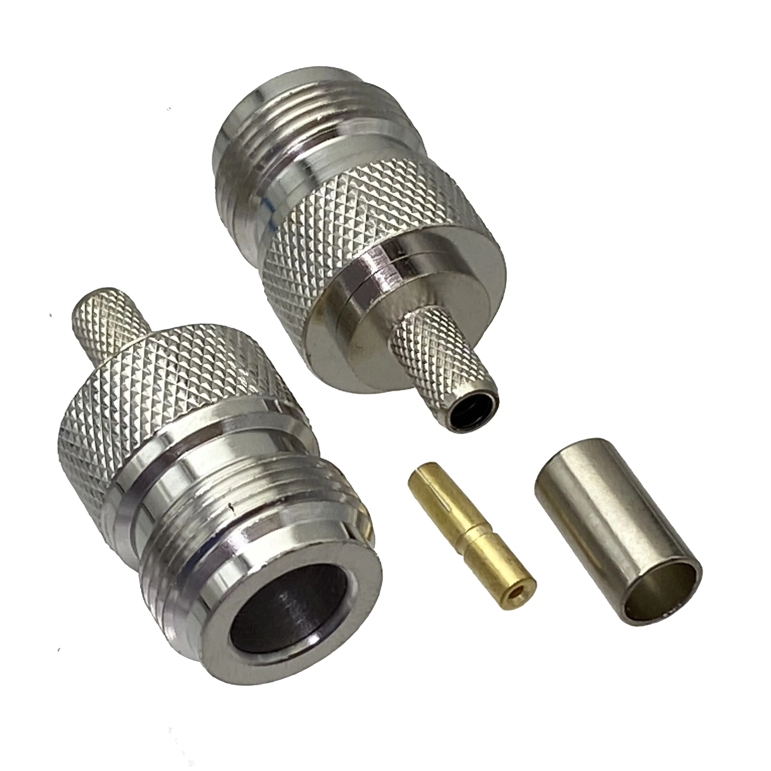 10 stücke stecker n buchse crimp rg58 rg142 lmr195 rg400 kabel rf koaxial draht klemme gerade Image