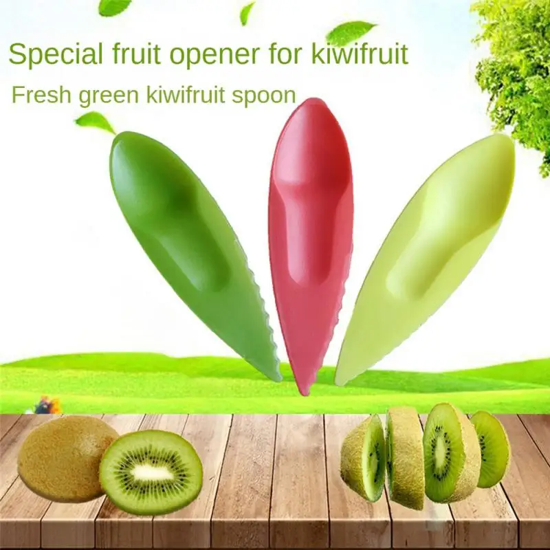 1/3/5PCS Kreative Kiwi Sägezahn Obst Schneiden Löffel 10,5*3cm 2 in 1 Gemüse obst Messer Slicer Schäler Cutter Slicer Gadgets Image
