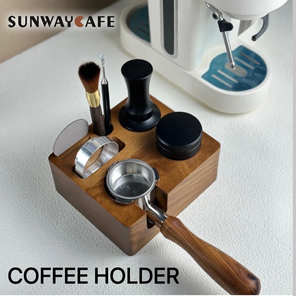 Kaffee Siebträger Halter 58mm Holz Kaffee Tamper Ständer Espresso Kaffeemaschine Unterstützung Basis Rack Kaffee Zubehör für Barista