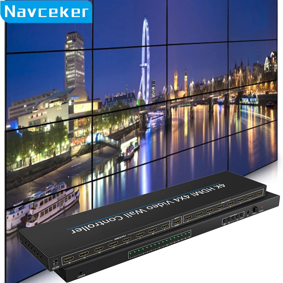 4k HDMI Video Wand controller 4x4 HDMI DVI Video Wand prozessor 5x26x25x3 2x7 2x6 3x4 4x3 Multi Video Screen Prozessor Spleißer Image