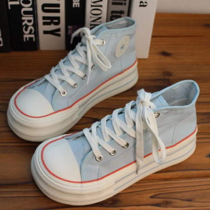 Neue Rosa Klassische Leinwand Schuhe Frauen Schule Studenten Sport Schuhe für Frau Lässig Vulkanisierte Schuh Wohnungen High Top Zapatos Mujer