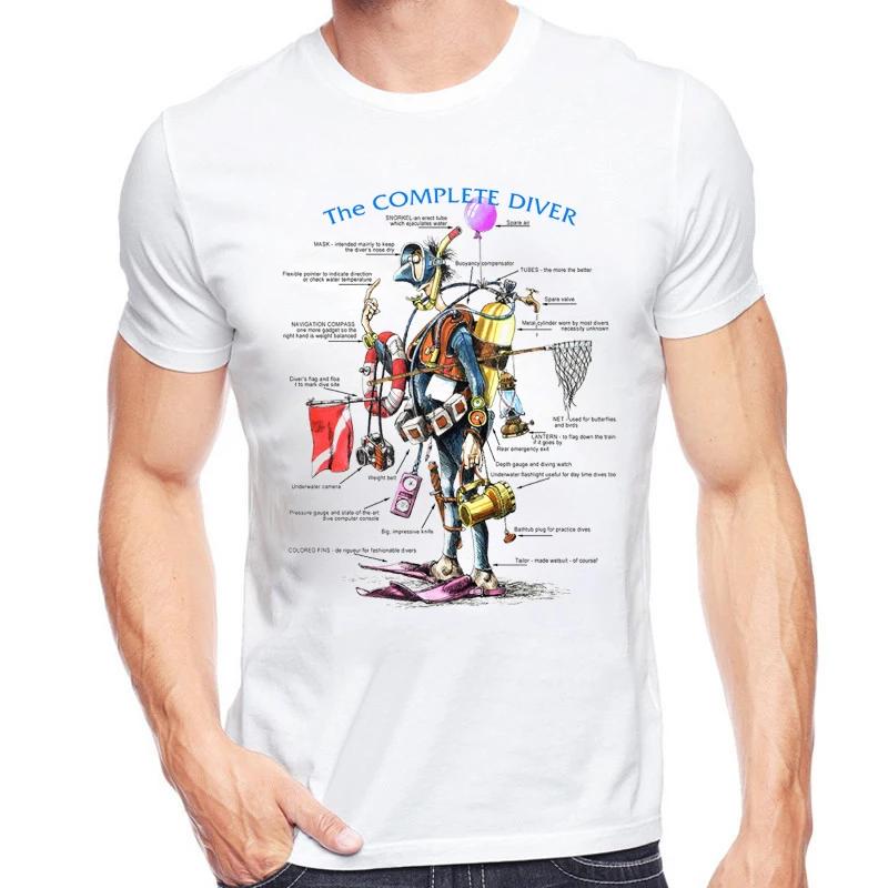 Original Basic Design Vintage Shirts Love Scuba Dive T-Shirt Herren The Complete Diver T-Shirt Mode T-Shirt Freund Geschenk T-Shirt