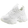 Sneaker BUFFALO "BINARY", Damen, Gr. 36, weiß, Lederimitat, Textil, sportlich, Schuhe, in monochromer Optik, Freizeitschuh, Halbschuh, Schnürschuh