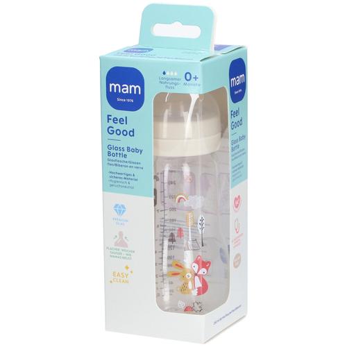 MAM Feel Good Zuigfles Glass Matt Unisex 2 Maanden+ 260 ml Flaschen