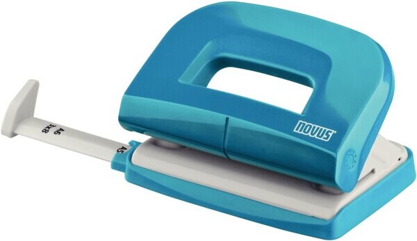 NOVUS Locher E 210, fresh petrol, Stanzleistung: 10 Blatt, Metallunterteil und Kunststoffoberteil, mit Anschlagschiene Image