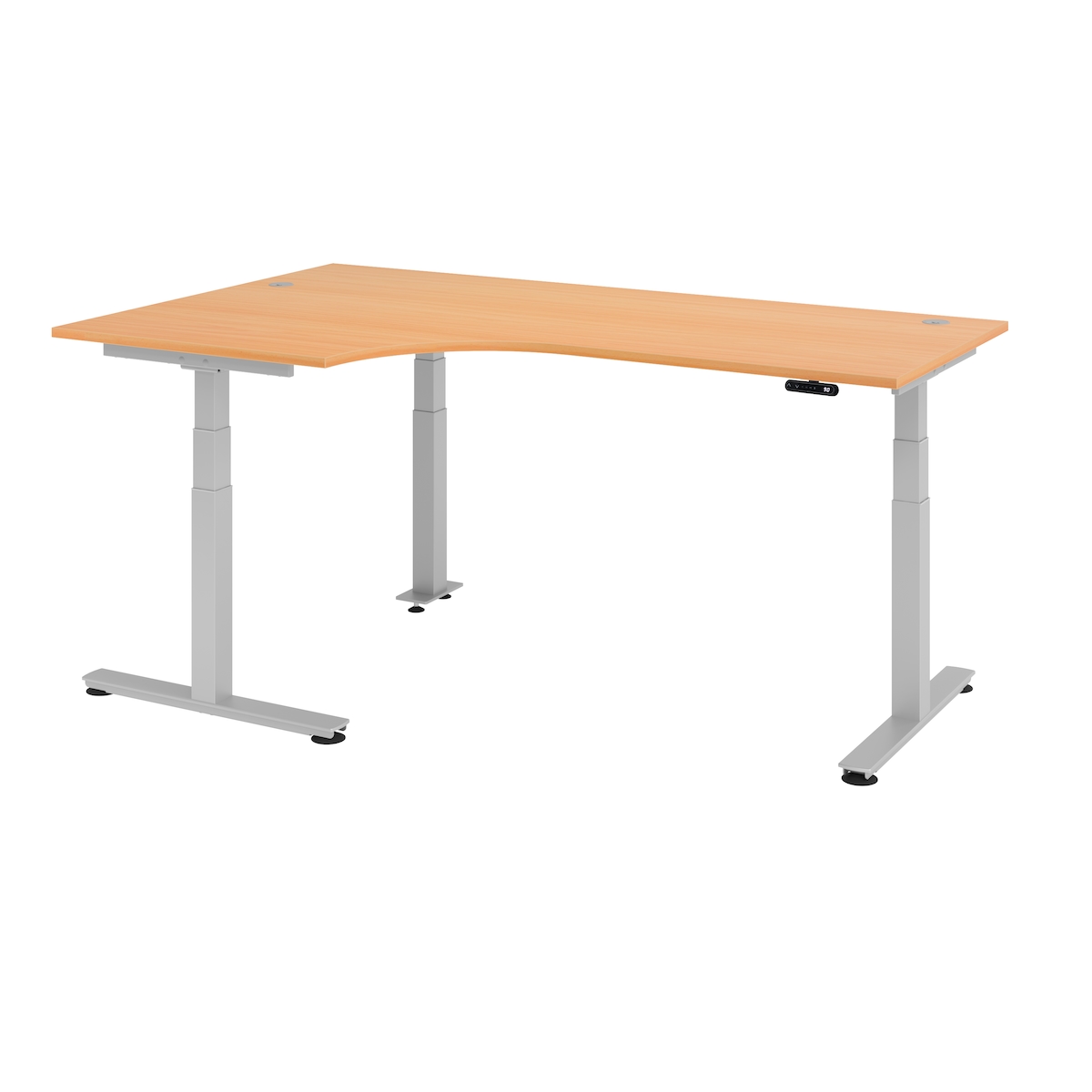 Hammerbacher-Sitz-Steh-Winkeltisch el.200x120cm 90°Buche-VXDSM82/6/S Image