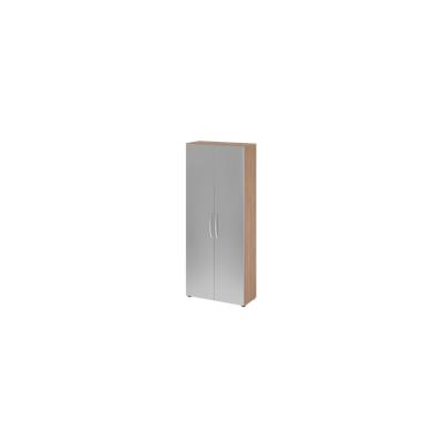 Hammerbacher-Schrank 5OH 34,6cm tief BM Nussbaum/Silber-V4100/N/S/BM Image