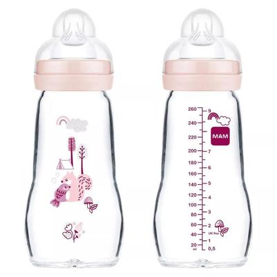 MAM Feel Good Zuigfles Glass Matt Girl 2 Maanden+ 260 ml Flaschen Image