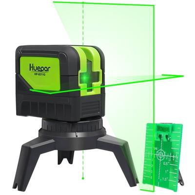 Huepar - Kreuzlinienlaser Grün mit 2 Laserpunkte, diy Linien Laser Selbstnivellierenden und