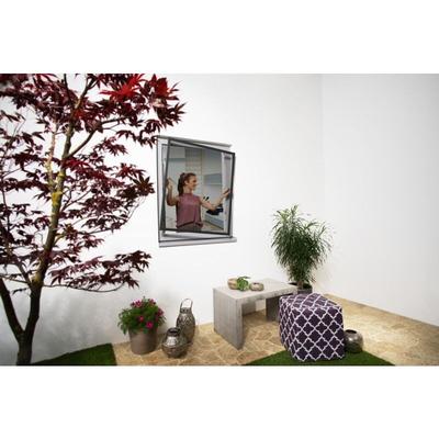 Primaster - Insektenschutz-Teleskopfenster Anthrazit 130 x 150cm Fliegengitter Image