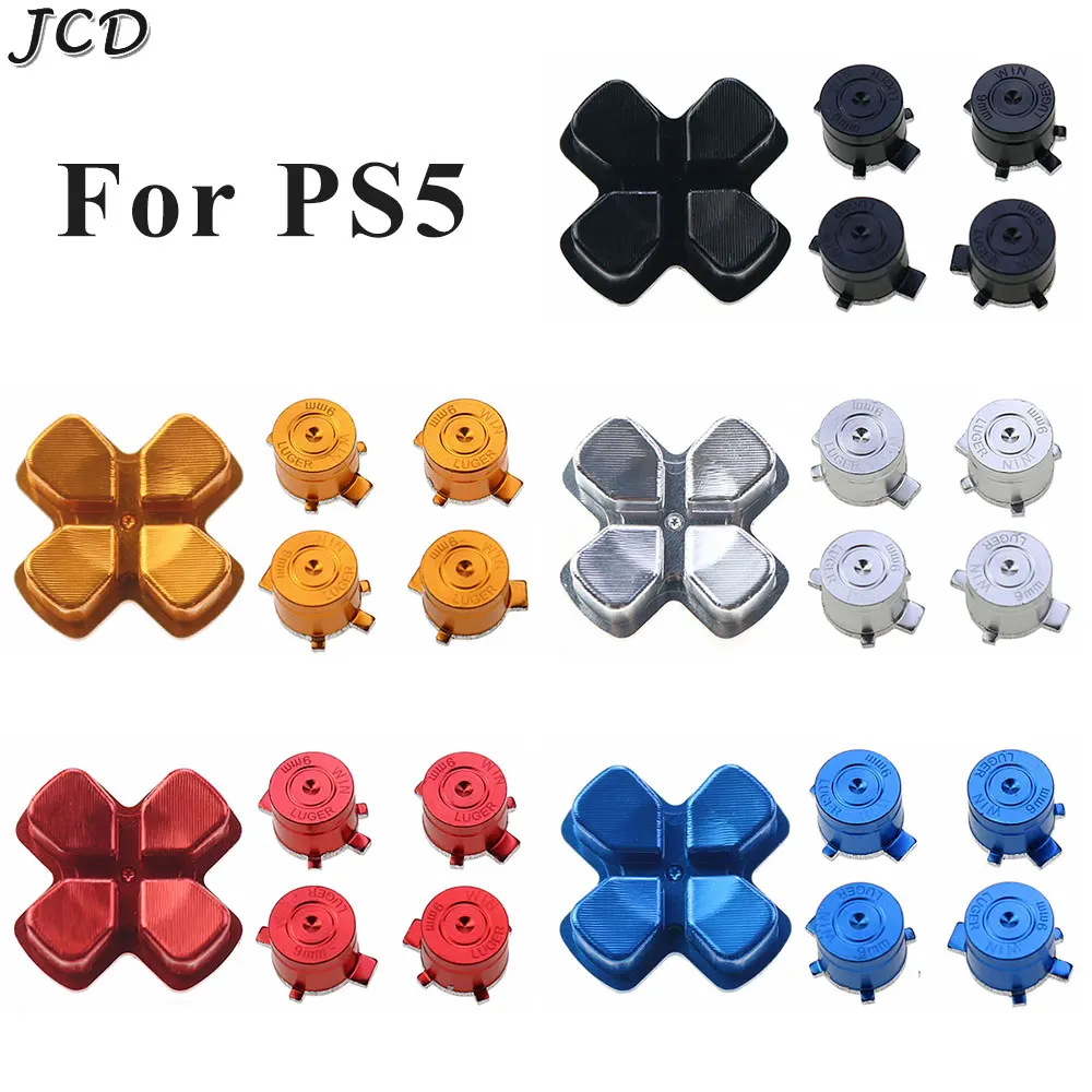 JCD Metal Aluminum Buttons For PS5 Controller Aluminum Action Bullet Buttons Direction D-pad ABXY Keys Accessories