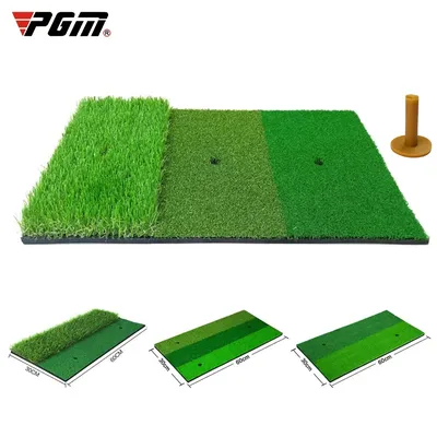 PGM Golf Hitting Mat Indoor Outdoor Mini Practice Durable PP Grass Pad Backyard Exercise Golf