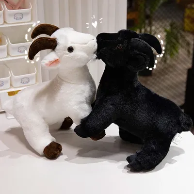 White Goat High Fidelity Anime Cute Plushie Sheep Plush Toys Lifelike Animals Simulation Stuffed