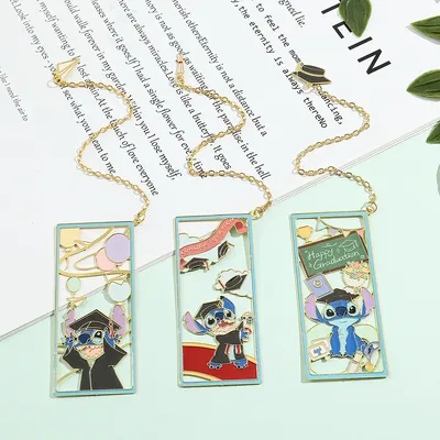 New Cute Naughty Stitch Bookmark Anime Fans Collect Metal Book Mark School Supplies Gifts From