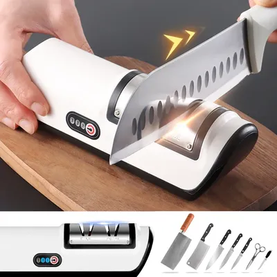 Kitchen Electric Knife Sharpener Multifunctional Automatic Professional 4 Gears Electric Knife