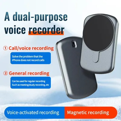 Magnetic Digital Voice Recorder Professional Voice Activated Sound Dictaphone Mini Record Device